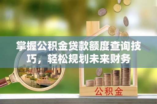 甘南掌握公积金贷款额度查询技巧，轻松规划未来财务
